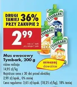 Biedronka Mus owocowy Tymbark, 200 g oferta