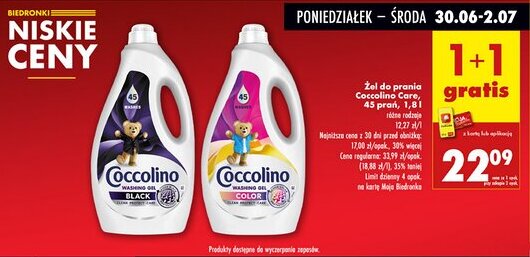 Biedronka Żel do prania Coccolino Care oferta