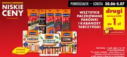 Biedronka Paczkowane parówki i kabanosy tarczyński oferta