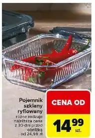 Carrefour Pojemnik szklany ryflowany oferta