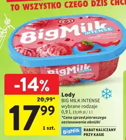 Intermarche Lody Big Milk Intense wybrane rodzaje oferta
