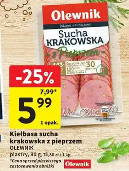 Intermarche Kiełbasa sucha krakowska z pieprzem Olewnik oferta