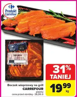 Carrefour Boczek wieprzowy na grill - plastry 1 kg Carrefour oferta