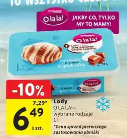 Intermarche Lody O LA LA! wybrane rodzaje oferta