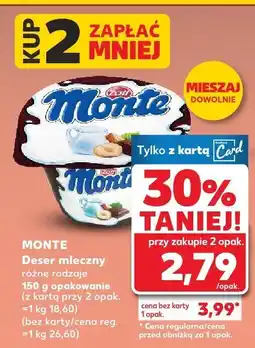 Kaufland Deser mleczny Monte różne rodzaje oferta