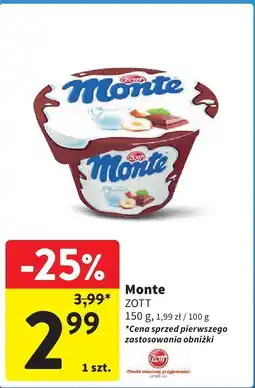 Intermarche Deser mleczny Monte Zott oferta