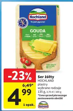 Intermarche Ser żółty w plastrach Hochland oferta