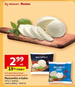 Auchan Ser mozzarella / mozarella light w kulce Auchan oferta