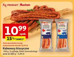Auchan Kabanosy klasyczne wieprzowe Auchan oferta