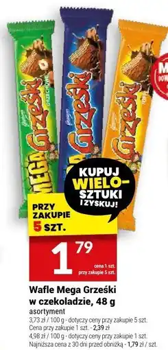 Twój Market Wafle Mega Grzeski w czekoladzie oferta