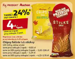 Auchan Chipsy faliste lub sticksy Auchan oferta