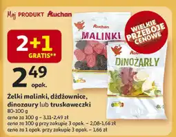 Auchan Żelki malinki, dżdżownice, dinozaury lub truskaweczki Auchan oferta