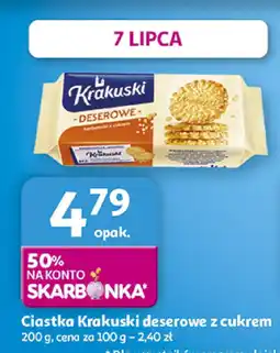 Auchan Ciastka Krakuski deserowe z cukrem oferta