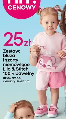 Pepco Zestaw bluza i szorty lilo & stitch 74-98 oferta