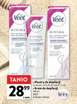 Intermarche Plastry do depilacji nóg i ciała skóra wrażliwa Veet Minima oferta
