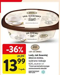 Intermarche Lody śmietankowe Bracia Koral Jak Dawniej oferta