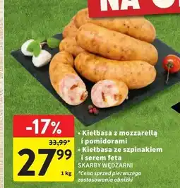 Intermarche Kiełbasa ze szpinakiem i serem feta Skarby Wędzarni oferta