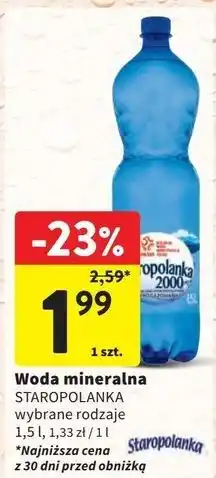 Intermarche Woda lekko gazowana Staropolanka 2000 oferta