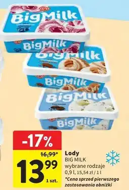 Intermarche Lody ciasteczko Algida Big Milk oferta
