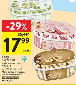 Intermarche Lody tiramisu Algida Carte D'or Les Desserts oferta