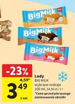 Intermarche Lód fruit Algida Big Milk oferta