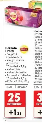 Intermarche Herbata truskawka rabarbar Lipton oferta