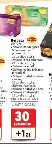 Intermarche Herbata citrus Lipton Green Tea oferta