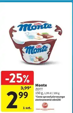 Intermarche Deser mleczno-czekoladowy z orzechami Zott Monte oferta