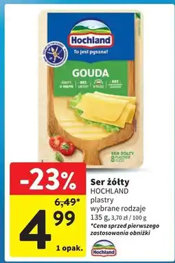 Intermarche Ser gouda plastry Hochland oferta