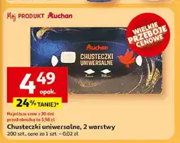 Auchan Chusteczki uniwersalne 2-warstwowe Auchan Różnorodne (Logo Czerwone) oferta