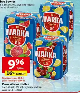 Auchan Piwo Warka Radler Wiśnia Z Cytryną 0% oferta