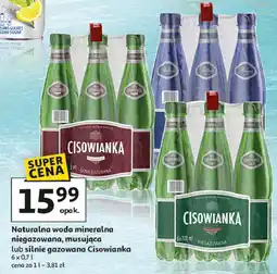 Auchan Woda silnie gazowana szkło Cisowianka oferta
