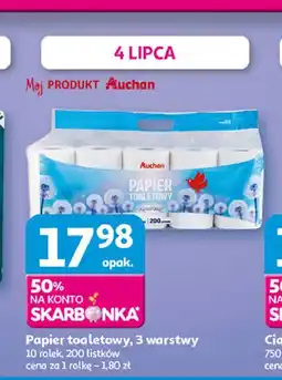 Auchan Papier toaletowy biały Auchan oferta