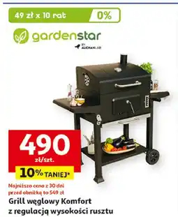 Auchan Grill węglowy komfort z regulacją wysokości rusztu 115 x 68.5 118 cm Garden Star oferta