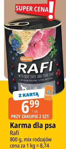 E.Leclerc Karma dla psa z żołądkami wołowymi i szynką wieprzową Rafi oferta