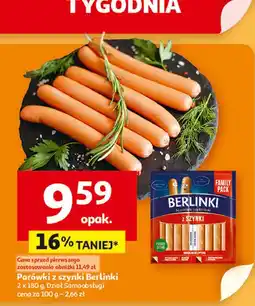Auchan Parówki z szynki Morliny Berlinki oferta