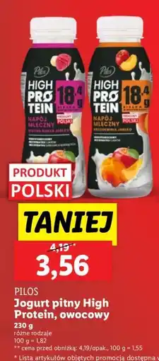 Lidl Jogurt pitny High Protein owocowy Pilos oferta