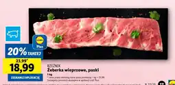 Lidl Żeberka wieprzowe paski Rzeźnik oferta