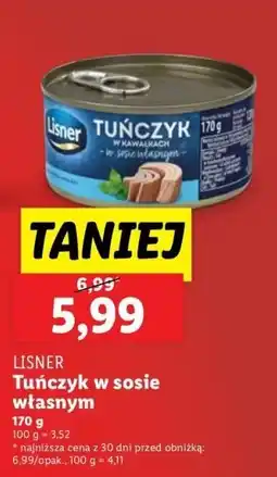 Lidl Tuńczyk w sosie własnym Lisner oferta