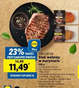 Lidl Stek wołowy w marynacie Grill&Fun oferta
