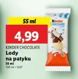 Lidl Lody KINDER CHOCOLATE na patyku oferta