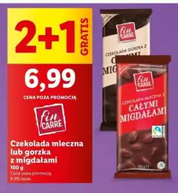 Lidl Czekolada Fin Carré gorzka z migdałami oferta
