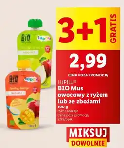 Lidl Mus owocowy z ryżem lub ze zbożami BIO Lupilu oferta