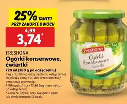 Lidl Ogórki konserwowe ćwiartki Freshona oferta