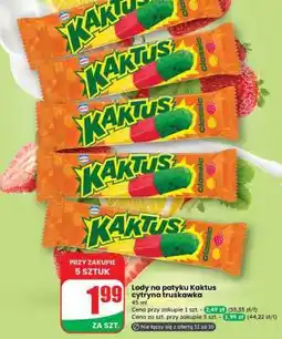 Dino Lody na patyku Kaktus cytryna truskawka oferta
