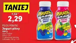 Lidl Jogurt malina- banan Pilos Piratki oferta