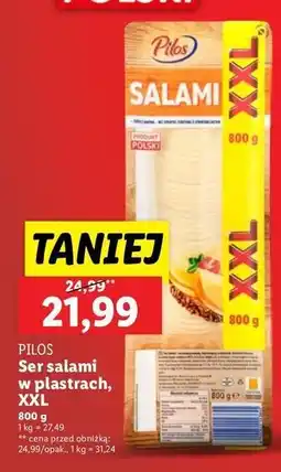 Lidl Ser salami plastry Pilos oferta