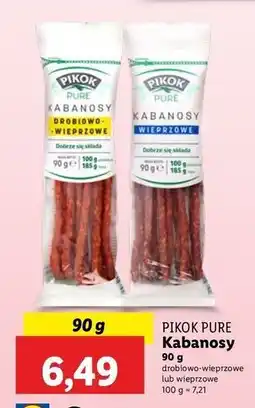 Lidl Kabanosy drobiowo-wieprzowe Pikok Pure oferta