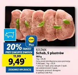 Lidl Schab wieprzowy bez kości plastry Rzeźnik Codzienna Dostawa oferta