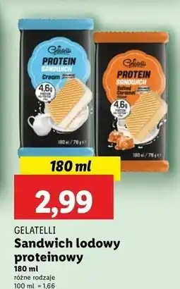 Lidl Sandwich proteinowy karmel Gelatelli Protein oferta